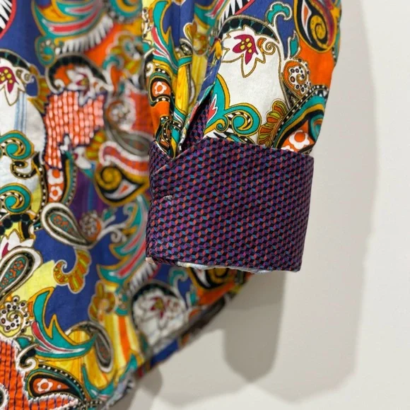 Robert Graham Mens 'Acosta' Classic Fit Paisley Button Up Sport Shirt Size L - Picture 6 of 10